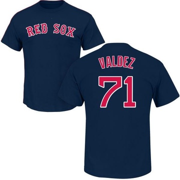 Men's Boston Red Sox Phillips Valdez ＃71 Roster Name & Number T-Shirt - Navy