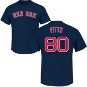 Men's Boston Red Sox Richard Fitts ＃80 Roster Name & Number T-Shirt - Navy