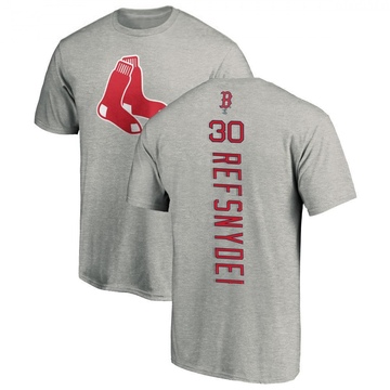 Men's Boston Red Sox Rob Refsnyder ＃30 Backer T-Shirt Ash