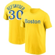 Men's Boston Red Sox Rob Refsnyder ＃30 City Connect Name & Number T-Shirt - Gold