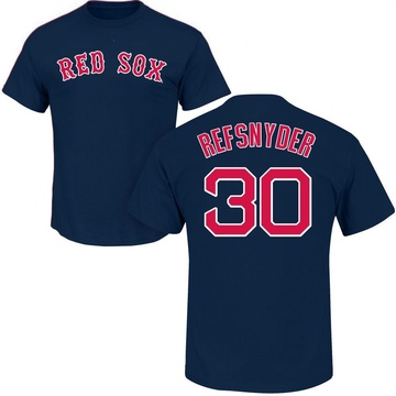 Men's Boston Red Sox Rob Refsnyder ＃30 Roster Name & Number T-Shirt - Navy