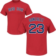 Men's Boston Red Sox Romy Gonzalez ＃23 Roster Name & Number T-Shirt - Scarlet