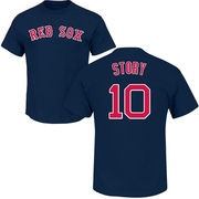 Men's Boston Red Sox Trevor Story ＃10 Roster Name & Number T-Shirt - Navy