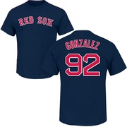 Men's Boston Red Sox Wilkelman Gonzalez ＃92 Roster Name & Number T-Shirt - Navy