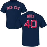 Men's Boston Red Sox Wyatt Mills ＃40 Roster Name & Number T-Shirt - Navy