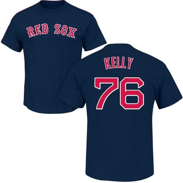 Men's Boston Red Sox Zack Kelly ＃76 Roster Name & Number T-Shirt - Navy