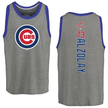 Men's Chicago Cubs Adbert Alzolay ＃73 Backer Tank Top Ash