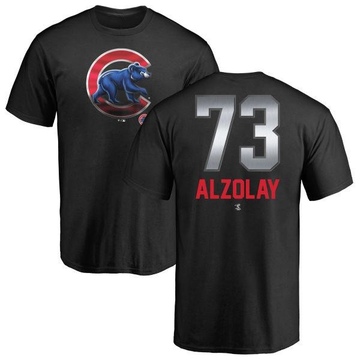 Men's Chicago Cubs Adbert Alzolay ＃73 Midnight Mascot T-Shirt - Black