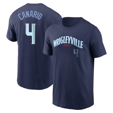 Men's Chicago Cubs Alexander Canario ＃4 City Connect Name & Number T-Shirt - Navy