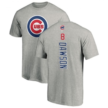 Men's Chicago Cubs Andre Dawson ＃8 Backer T-Shirt Ash