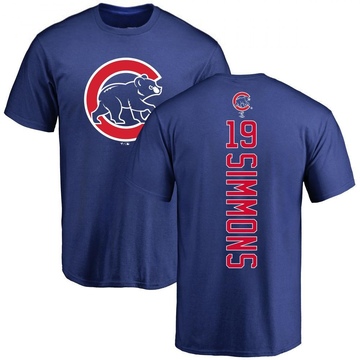 Men's Chicago Cubs Andrelton Simmons ＃19 Backer T-Shirt - Royal