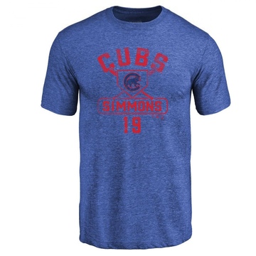 Men's Chicago Cubs Andrelton Simmons ＃19 Base Runner T-Shirt - Royal