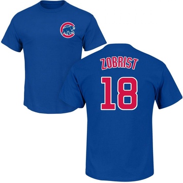 Men's Chicago Cubs Ben Zobrist ＃18 Roster Name & Number T-Shirt - Royal