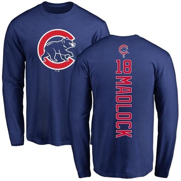 Men's Chicago Cubs Bill Madlock ＃18 Backer Long Sleeve T-Shirt - Royal