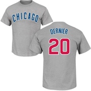 Men's Chicago Cubs Bob Dernier ＃20 Roster Name & Number T-Shirt - Gray