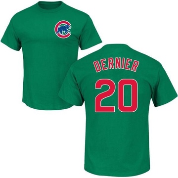 Men's Chicago Cubs Bob Dernier ＃20 St. Patrick's Day Roster Name & Number T-Shirt - Green