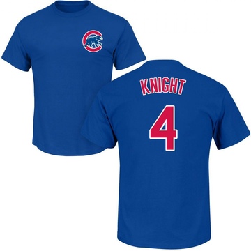 Men's Chicago Cubs Caleb Knight ＃4 Roster Name & Number T-Shirt - Royal