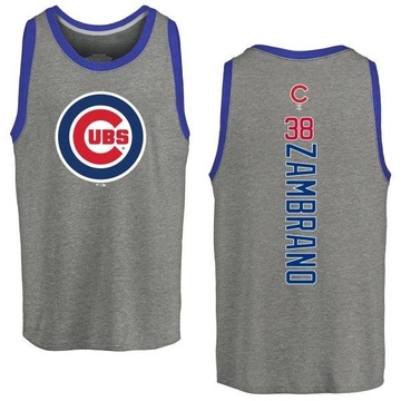 Men's Chicago Cubs Carlos Zambrano ＃38 Backer Tank Top Ash