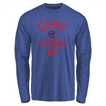 Men's Chicago Cubs Christian Bethancourt ＃60 Base Runner Long Sleeve T-Shirt - Royal