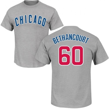 Men's Chicago Cubs Christian Bethancourt ＃60 Roster Name & Number T-Shirt - Gray