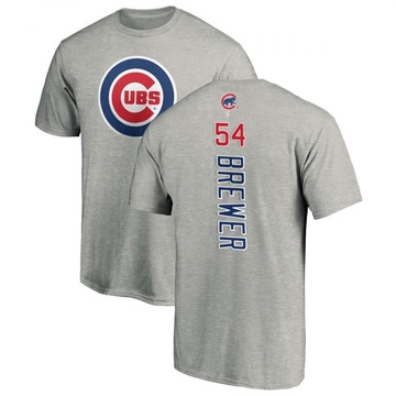 Men's Chicago Cubs Colten Brewer ＃54 Backer T-Shirt Ash