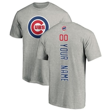 Men's Chicago Cubs Custom ＃00 Backer T-Shirt Ash