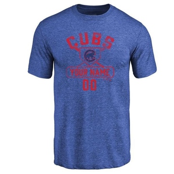 Men's Chicago Cubs Custom ＃00 Base Runner T-Shirt - Royal