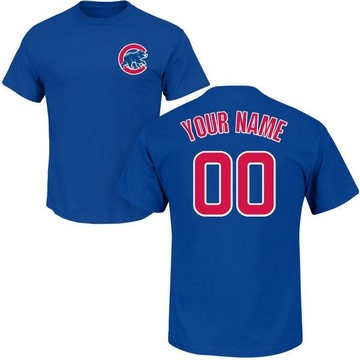 Men's Chicago Cubs Custom ＃00 Roster Name & Number T-Shirt - Royal