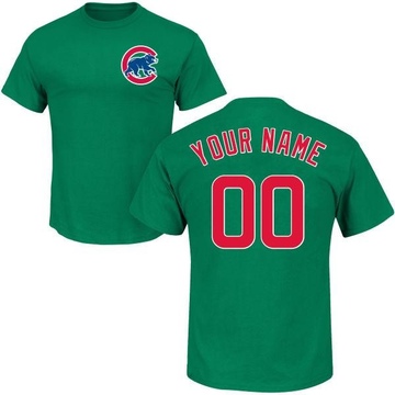 Men's Chicago Cubs Custom ＃00 St. Patrick's Day Roster Name & Number T-Shirt - Green