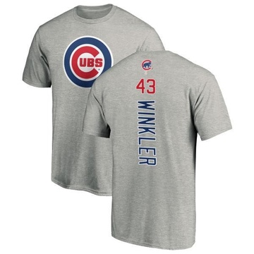 Men's Chicago Cubs Dan Winkler ＃43 Backer T-Shirt Ash