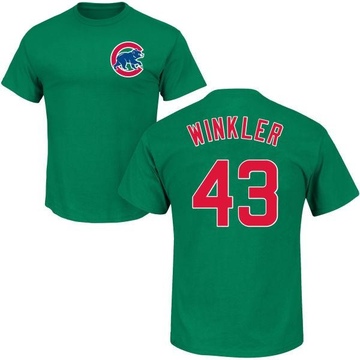 Men's Chicago Cubs Dan Winkler ＃43 St. Patrick's Day Roster Name & Number T-Shirt - Green