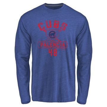 Men's Chicago Cubs Daniel Palencia ＃48 Base Runner Long Sleeve T-Shirt - Royal