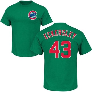 Men's Chicago Cubs Dennis Eckersley ＃43 St. Patrick's Day Roster Name & Number T-Shirt - Green