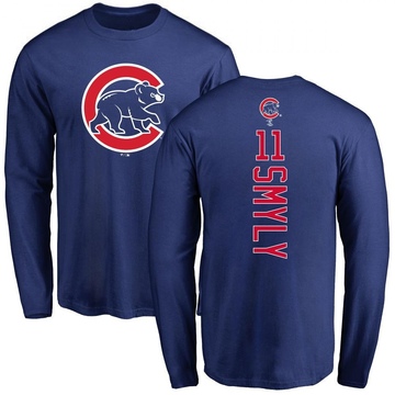 Men's Chicago Cubs Drew Smyly ＃11 Backer Long Sleeve T-Shirt - Royal