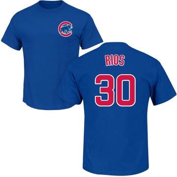 Men's Chicago Cubs Edwin Rios ＃30 Roster Name & Number T-Shirt - Royal