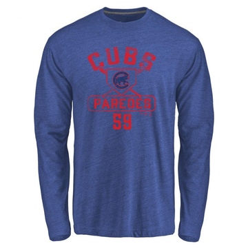 Men's Chicago Cubs Enoli Paredes ＃59 Base Runner Long Sleeve T-Shirt - Royal