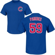 Men's Chicago Cubs Enoli Paredes ＃59 Roster Name & Number T-Shirt - Royal