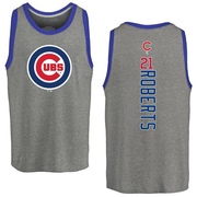 Men's Chicago Cubs Ethan Roberts ＃21 Backer Tank Top Ash