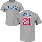 Men's Chicago Cubs Ethan Roberts ＃21 Roster Name & Number T-Shirt - Gray