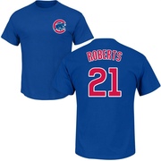 Men's Chicago Cubs Ethan Roberts ＃21 Roster Name & Number T-Shirt - Royal