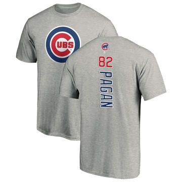 Men's Chicago Cubs Ezequiel Pagan ＃82 Backer T-Shirt Ash