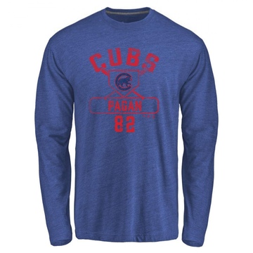 Men's Chicago Cubs Ezequiel Pagan ＃82 Base Runner Long Sleeve T-Shirt - Royal