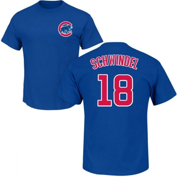 Men's Chicago Cubs Frank Schwindel ＃18 Roster Name & Number T-Shirt - Royal