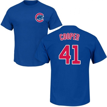 Men's Chicago Cubs Garrett Cooper ＃41 Roster Name & Number T-Shirt - Royal