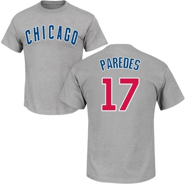 Men's Chicago Cubs Isaac Paredes ＃17 Roster Name & Number T-Shirt - Gray