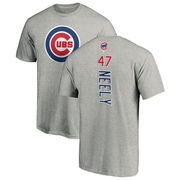 Men's Chicago Cubs Jack Neely ＃47 Backer T-Shirt Ash