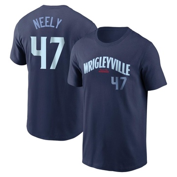 Men's Chicago Cubs Jack Neely ＃47 City Connect Name & Number T-Shirt - Navy