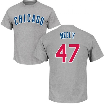 Men's Chicago Cubs Jack Neely ＃47 Roster Name & Number T-Shirt - Gray