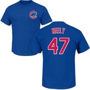 Men's Chicago Cubs Jack Neely ＃47 Roster Name & Number T-Shirt - Royal