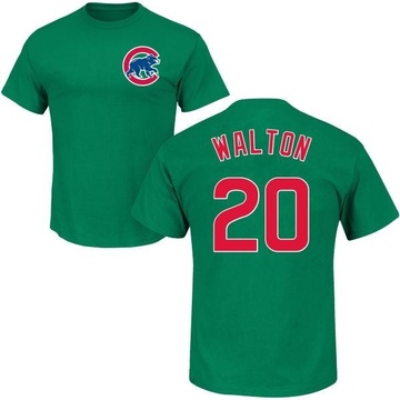 Men's Chicago Cubs Jerome Walton ＃20 St. Patrick's Day Roster Name & Number T-Shirt - Green